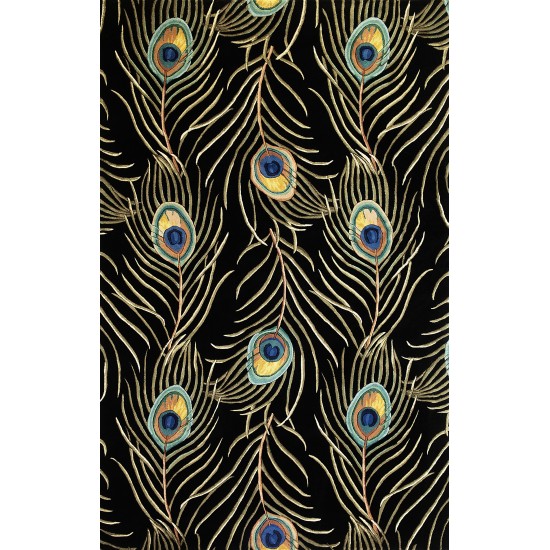 Catalina Black Peacock Feathers 5' x 8' Rug