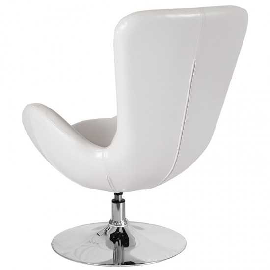 Egg Series White LeatherSoft Side Reception Chair