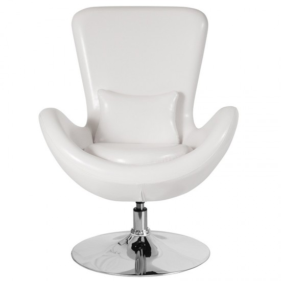 Egg Series White LeatherSoft Side Reception Chair