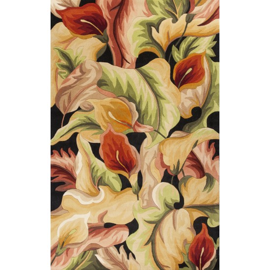 Catalina Black Calla Lilies 30" x 50" Rug