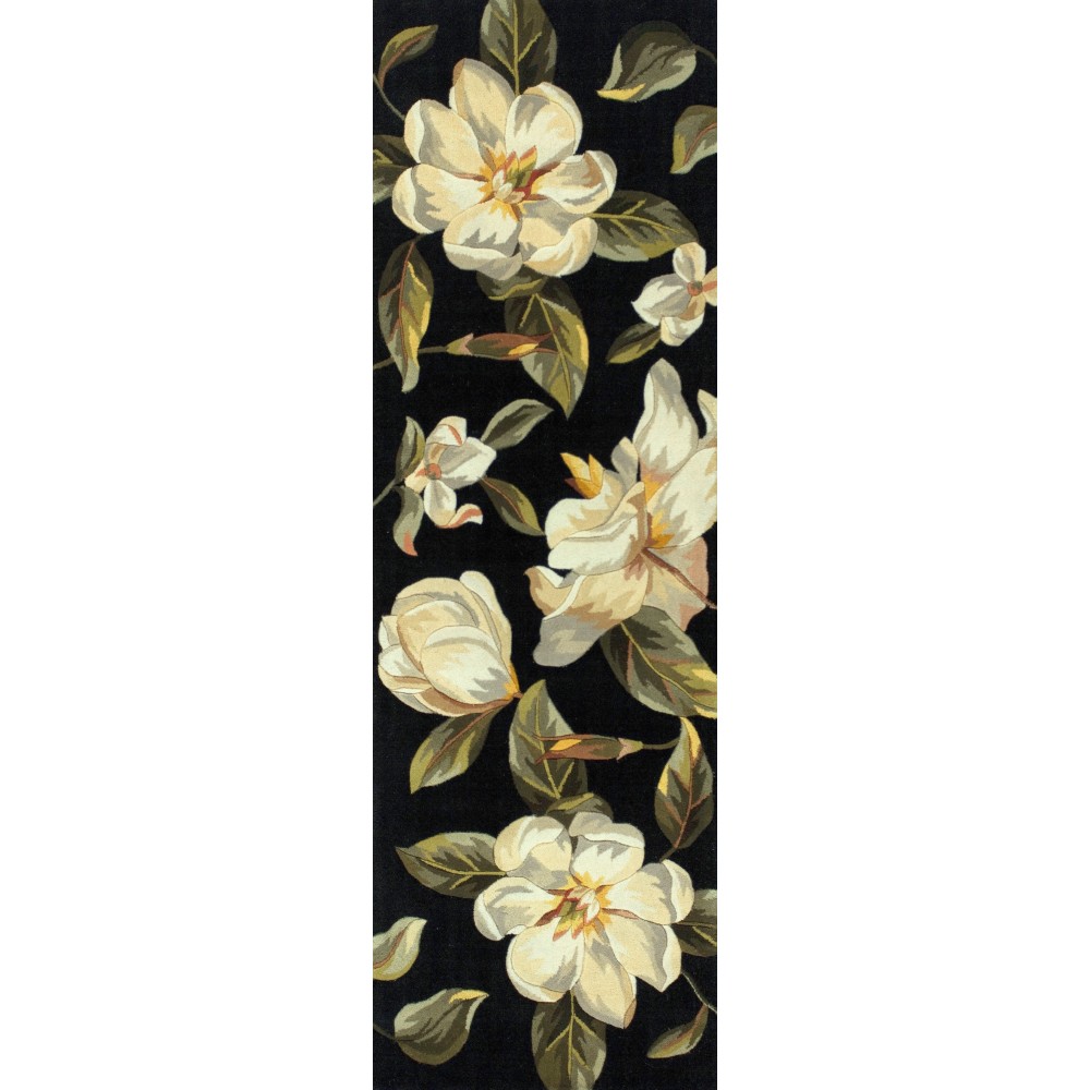 Catalina Black Magnolia 2'6" x 8' Runner Rug