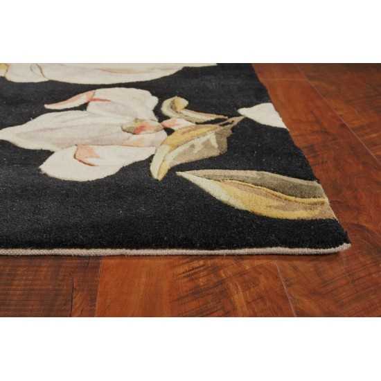 Catalina Black Magnolia 2'6" x 8' Runner Rug