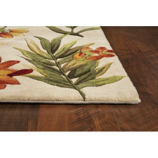 Catalina Ivory Tropical Plaza 3'3" x 5'3" Rug