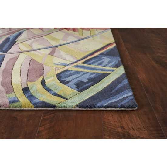 Catalina Ivory/Blue Key West 2'6" x 8' Runner Rug