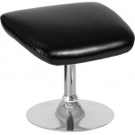 Egg Series Black LeatherSoft Ottoman