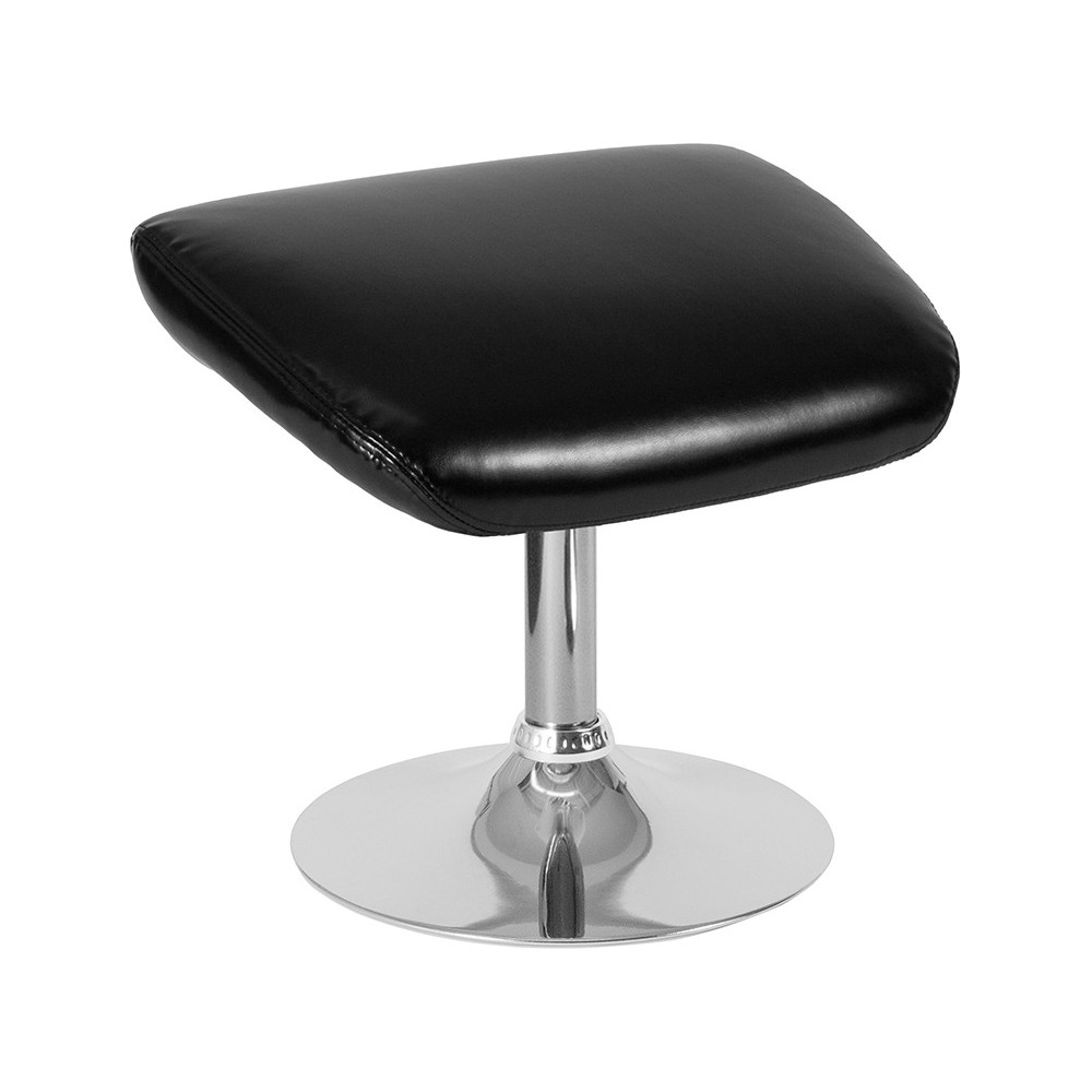 Egg Series Black LeatherSoft Ottoman