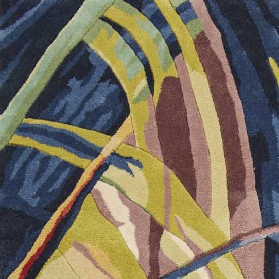 Catalina Ivory/Blue Key West 5'6" Round Rug