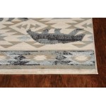 Chester Ivory/Blue Montana 2' x 7'7" Runner Rug