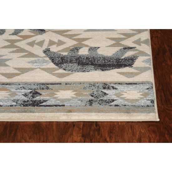 Chester Ivory/Blue Montana 2' x 7'7" Runner Rug