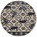 Chester Ivory/Blue Montana 7'10" Round Rug