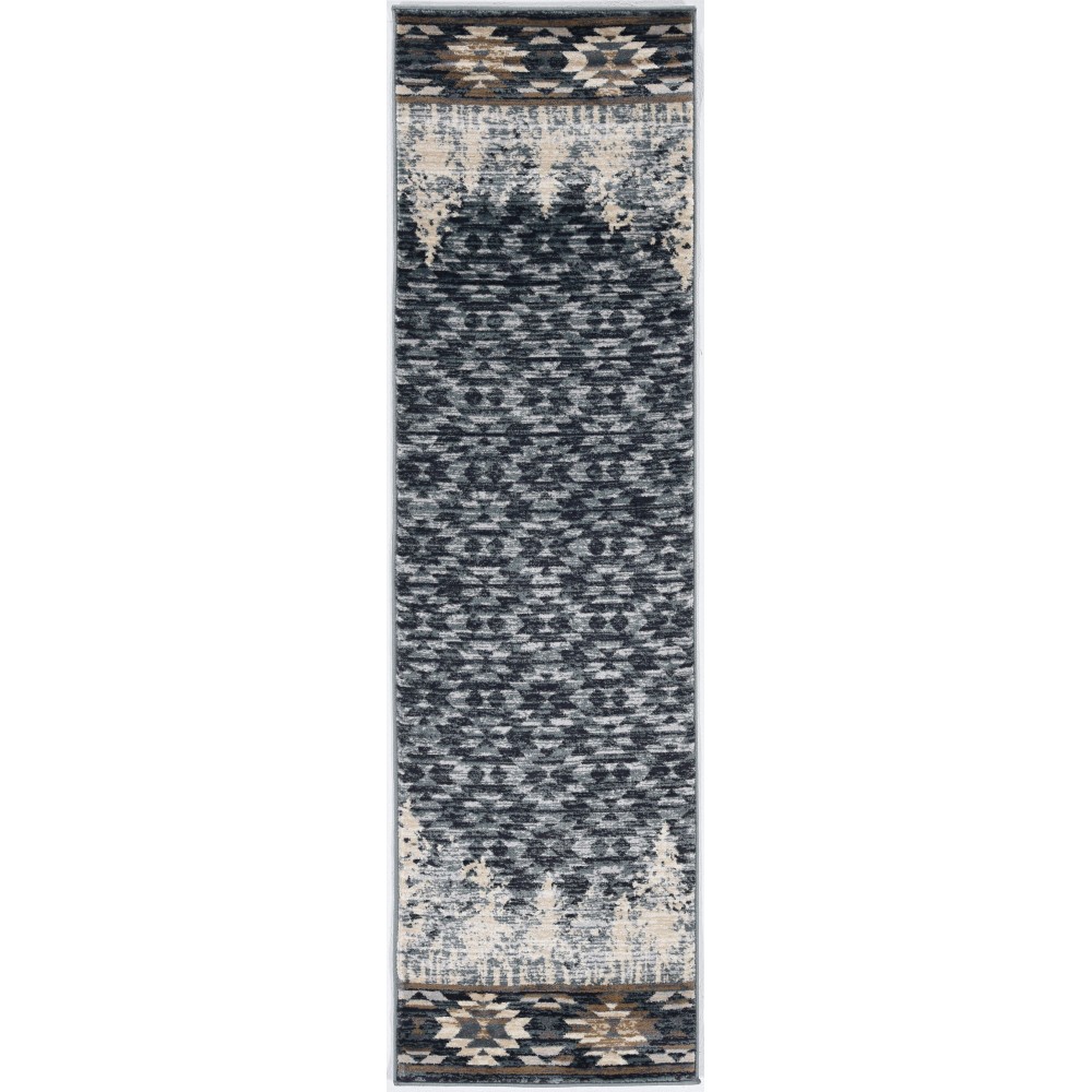 Chester Slate Blue Pines 2' x 7'7" Runner Rug