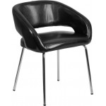 Fusion Series Contemporary Black LeatherSoft Side Reception Chair
