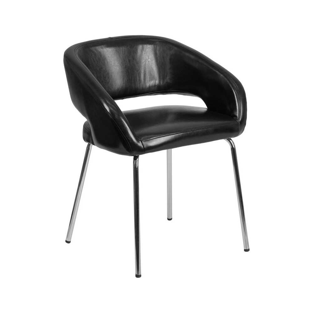 Fusion Series Contemporary Black LeatherSoft Side Reception Chair Fusion Series Contemporary Black LeatherSoft Side Reception Chair