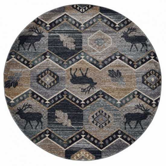 Chester Seafoam Woodlands 7'10" Round Rug