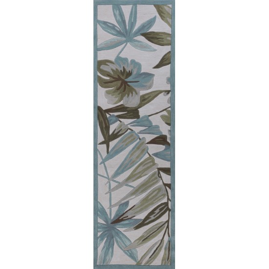 Coral Ivory Tropica 2'3" x 7'6" Runner Rug