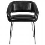 Fusion Series Contemporary Black LeatherSoft Side Reception Chair