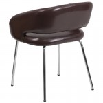 Fusion Series Contemporary Brown LeatherSoft Side Reception Chair