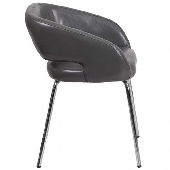 Fusion Series Contemporary Gray LeatherSoft Side Reception Chair