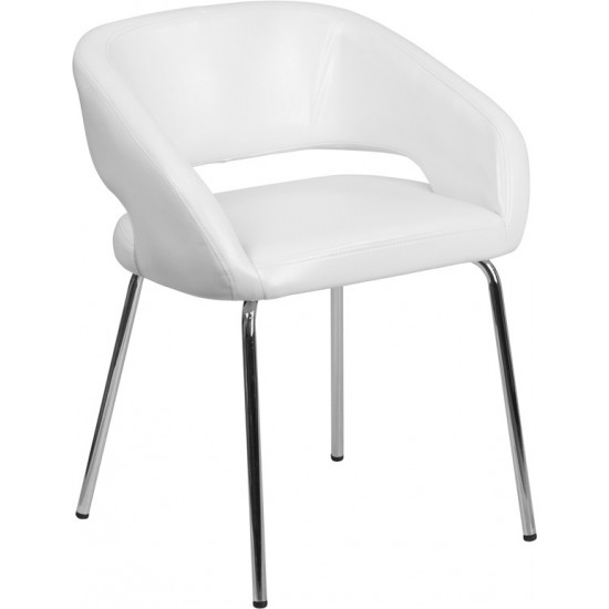 Fusion Series Contemporary White LeatherSoft Side Reception Chair