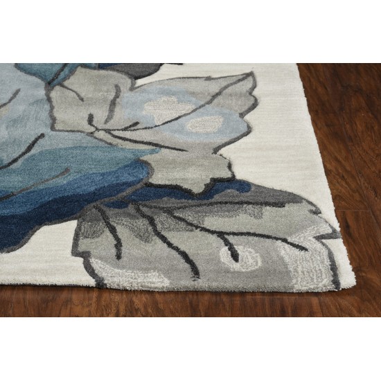 Coral Ivory Blue Laguna 2'3" x 7'6" Runner Rug