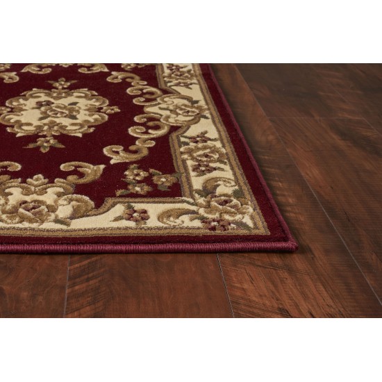 Corinthian Red/Ivory Aubusson 20" x 31" Rug