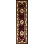 Corinthian Red/Ivory Aubusson 2'2" x 7'11" Runner Rug