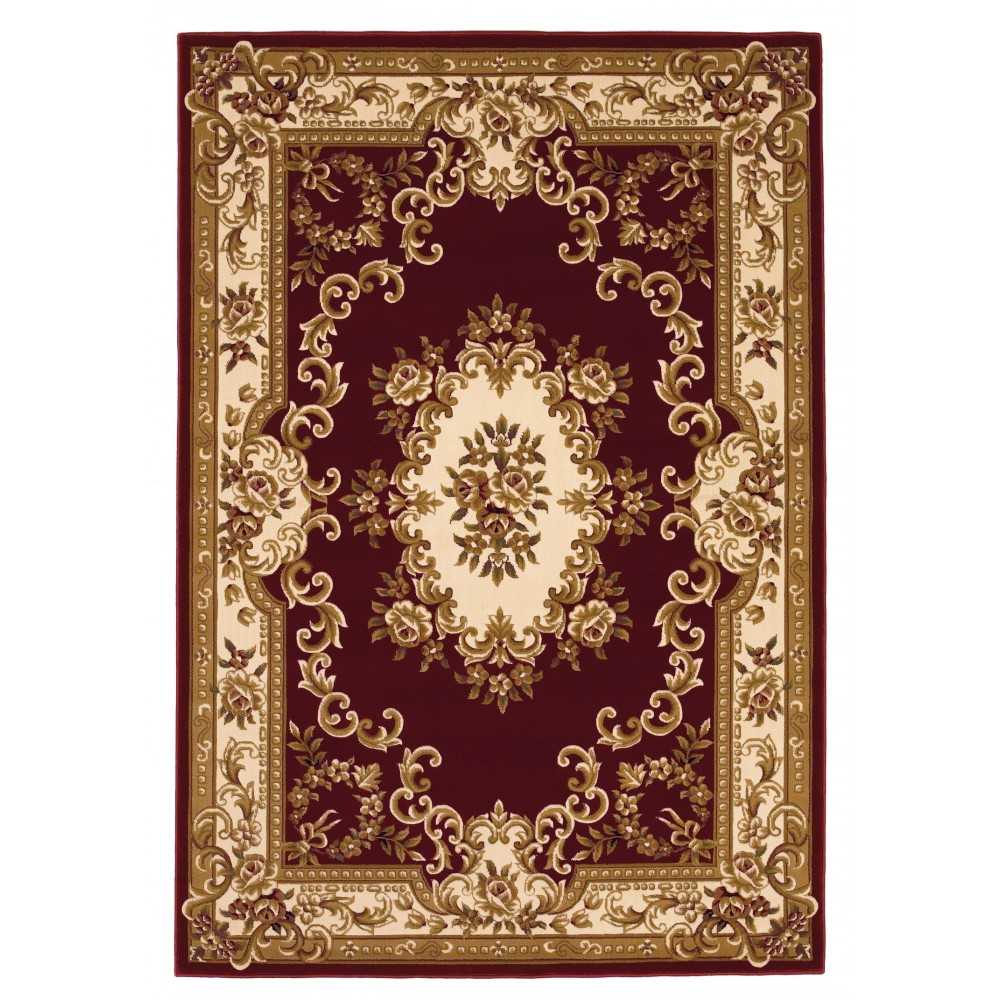 Corinthian Red/Ivory Aubusson 2'3" x 3'3" Rug