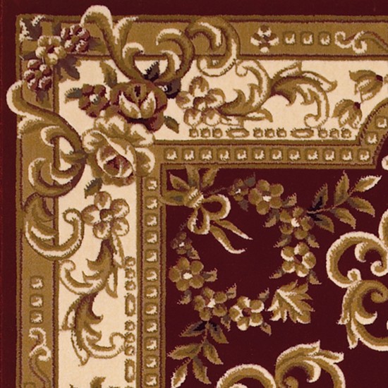 Corinthian Red/Ivory Aubusson 3'3" x 4'11" Rug