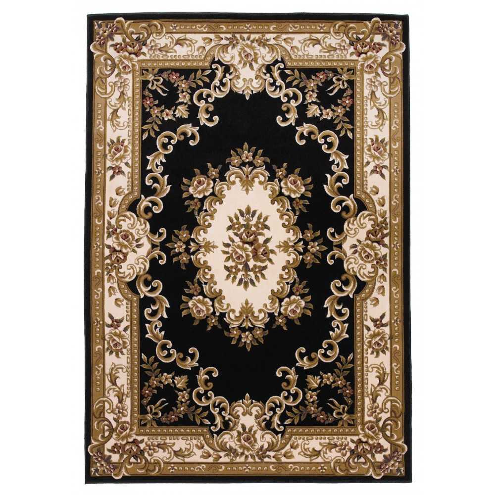 Corinthian Black/Ivory Aubusson 20" x 31" Rug