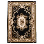 Corinthian Black/Ivory Aubusson 5'3" x 7'7" Rug