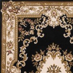 Corinthian Black/Ivory Aubusson 5'3" x 7'7" Rug