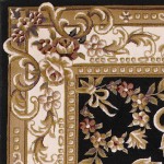 Corinthian Black/Ivory Aubusson 5'3" x 7'7" Rug