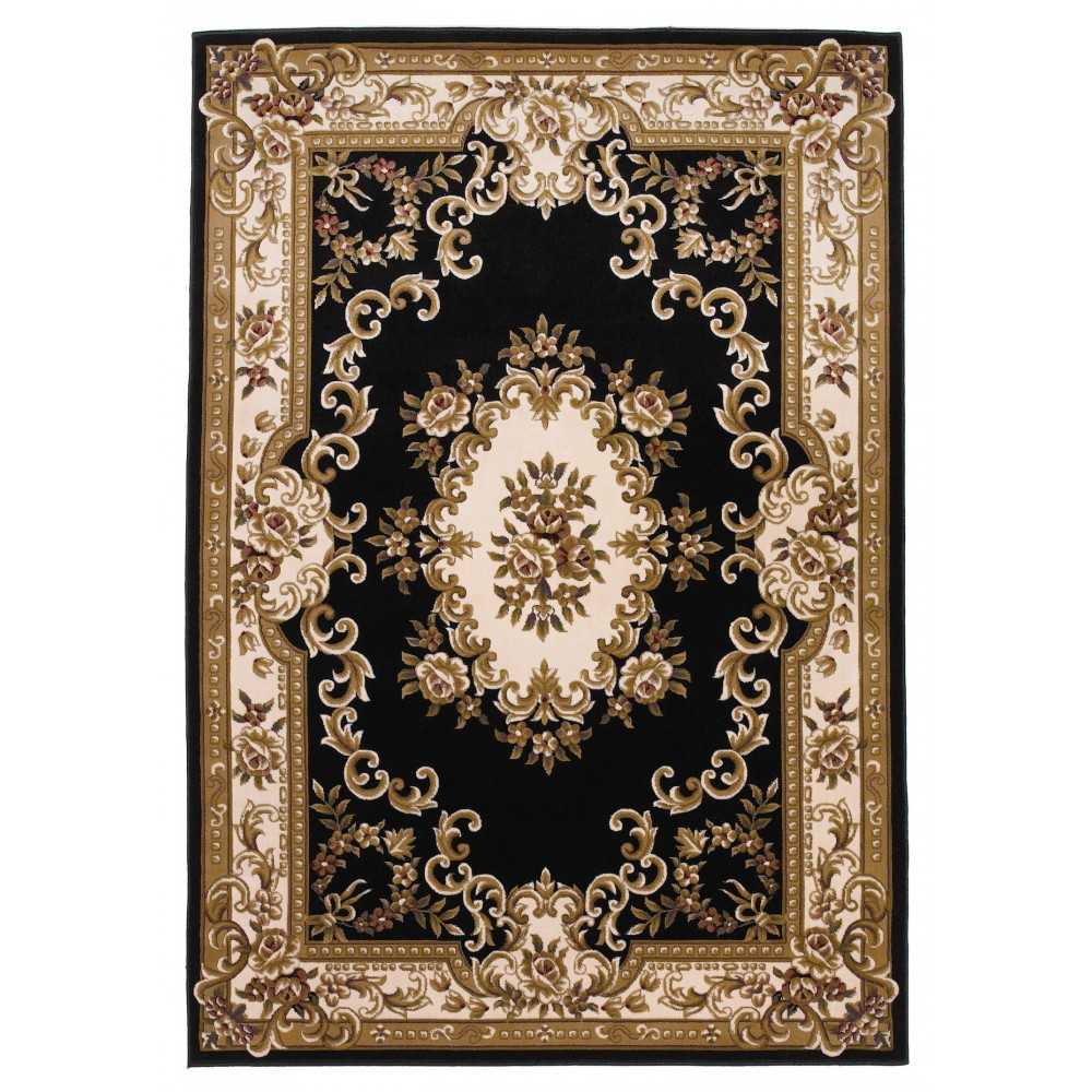 Corinthian Black/Ivory Aubusson 9'10" x 13'2" Rug Corinthian Black/Ivory Aubusson 9'10" x 13'2" Rug