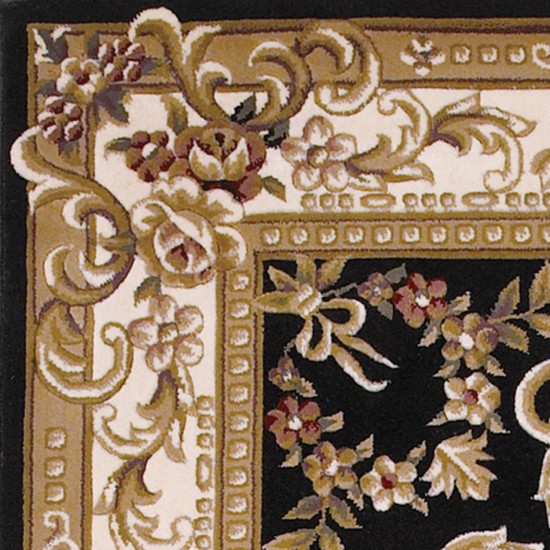 Corinthian Black/Ivory Aubusson 9'10" x 13'2" Rug