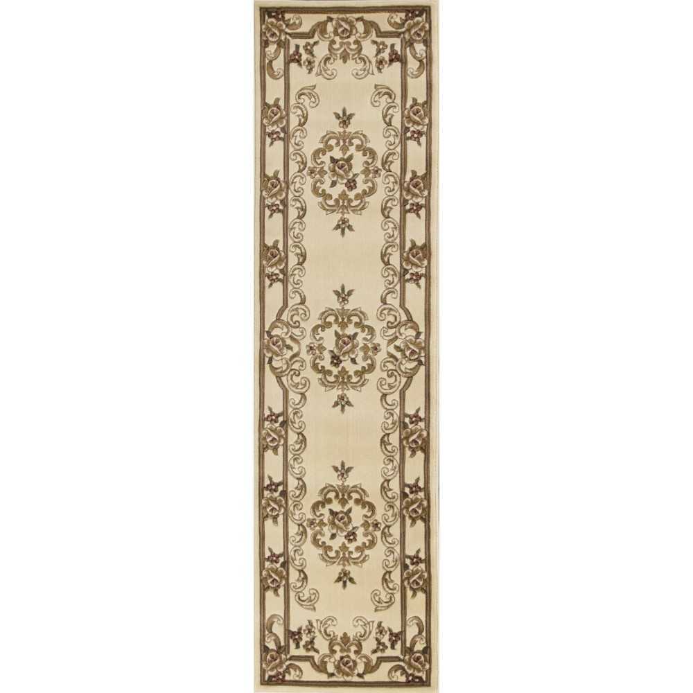 Corinthian Ivory Aubusson 2'2" x 7'11" Runner Rug