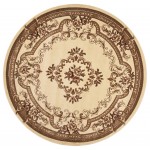 Corinthian Ivory Aubusson 7'7" Round Rug