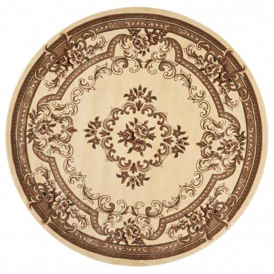 Corinthian Ivory Aubusson 7'7" Round Rug