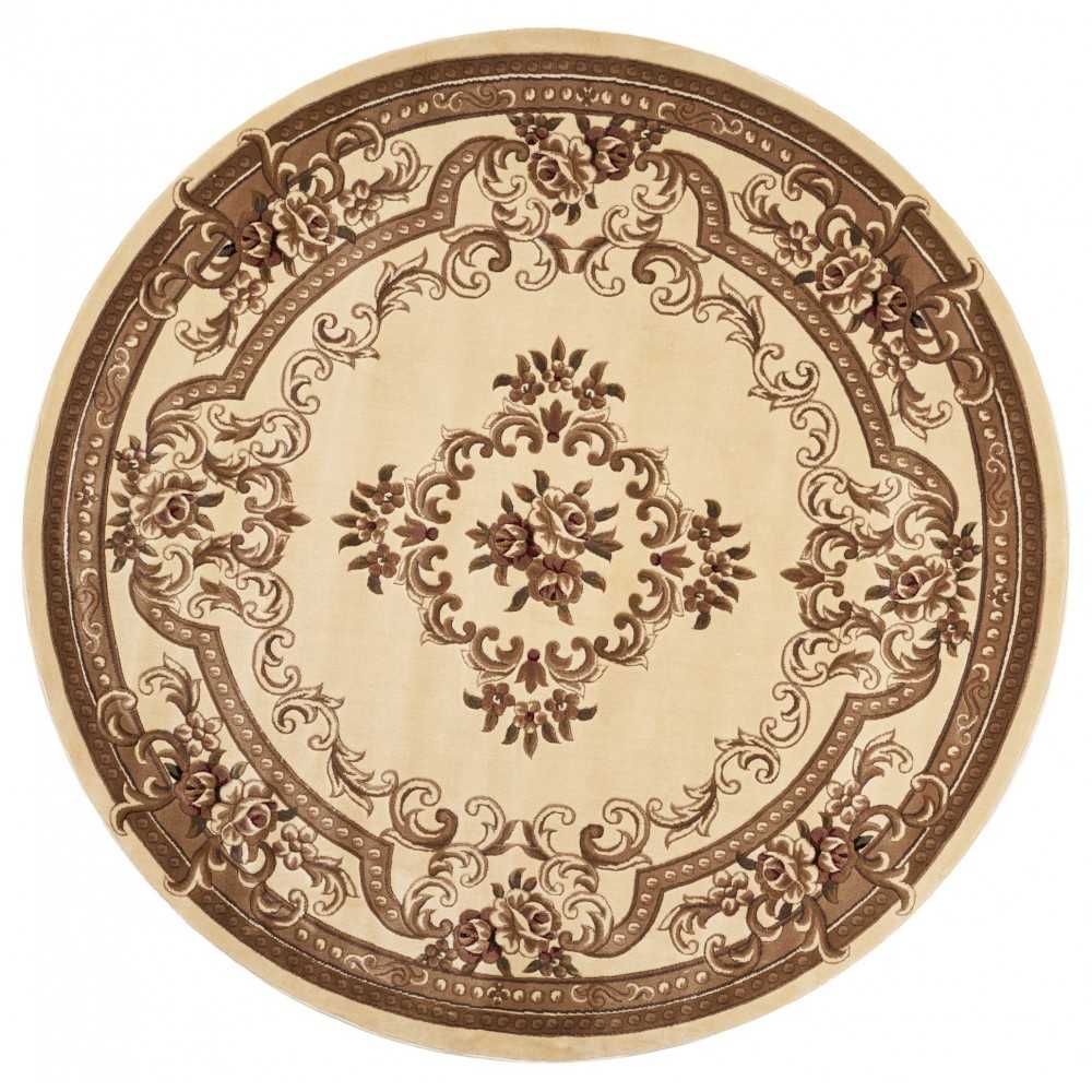Corinthian Ivory Aubusson 7'7" Round Rug Corinthian Ivory Aubusson 7'7" Round Rug