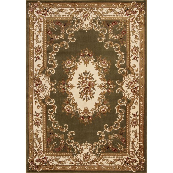 Corinthian Green/Ivory Aubusson 20" x 31" Rug