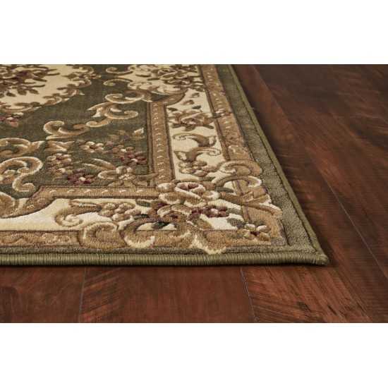 Corinthian Green/Ivory Aubusson 20" x 31" Rug