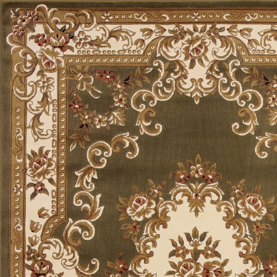 Corinthian Green/Ivory Aubusson 20" x 31" Rug