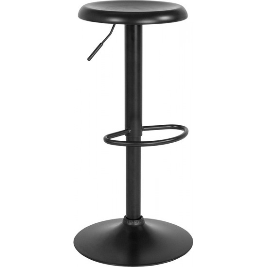 Madrid Series Adjustable Height Retro Barstool in Black Finish