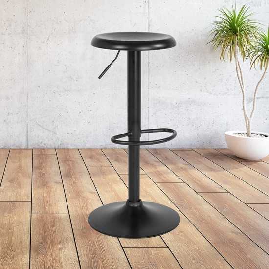 Madrid Series Adjustable Height Retro Barstool in Black Finish