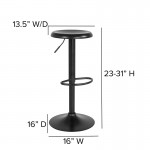 Madrid Series Adjustable Height Retro Barstool in Black Finish