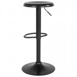 Madrid Series Adjustable Height Retro Barstool in Black Finish