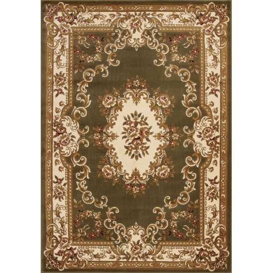 Corinthian Green/Ivory Aubusson 9'10" x 13'2" Rug