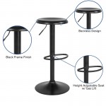 Madrid Series Adjustable Height Retro Barstool in Black Finish