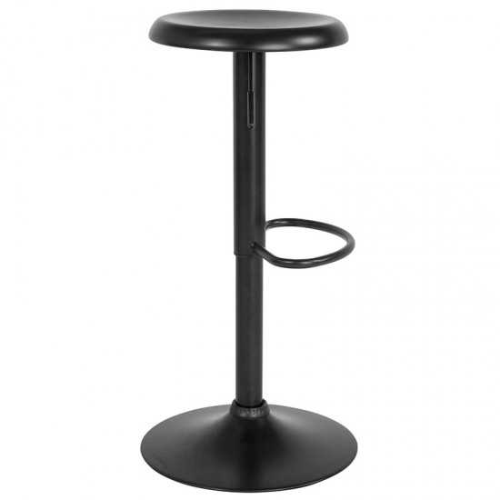 Madrid Series Adjustable Height Retro Barstool in Black Finish