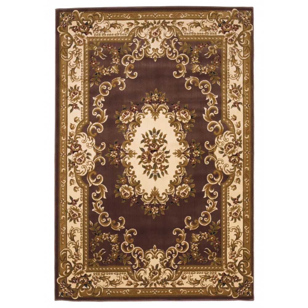 Corinthian Plum/Ivory Aubusson 2'3" x 3'3" Rug