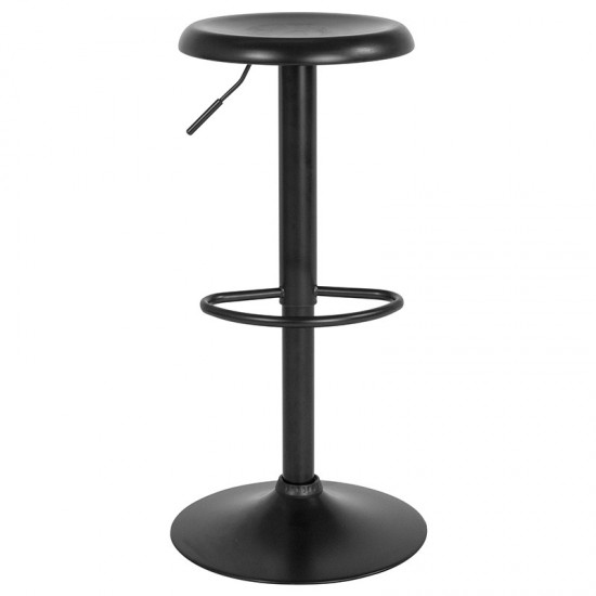 Madrid Series Adjustable Height Retro Barstool in Black Finish